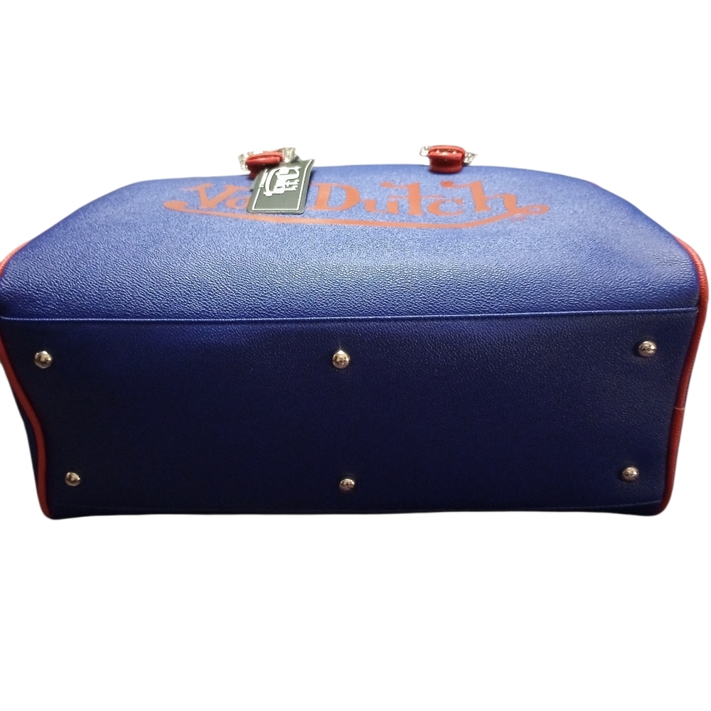 Von Dutch Original Red and Blue Rhinestones DuffleBag, NWT Hard To Find! - Picture 10 of 12